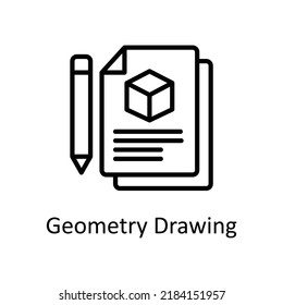 Geometry Drawing vector Outline Icon Design illustration on White background. EPS 10 File 