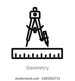 Geometry and education icon concept