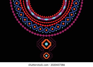 geometry ethnic pattern design for fabric, collar, lace, dress 