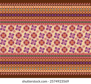 Geometry fabric art, vertical geometric fabric patterns, bright colors, beautiful colors for decorating fabrics, woven fabrics, curtains, carpets or other decorations.