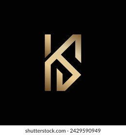 Geometry fancy intertwined letter K and S. Great for gaming business logo