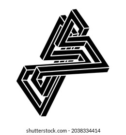 Geometry figure. Impossible optical illusion shape. Optical art object.