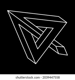 Geometrische Figur. Unmögliche Form. Webdesign-Element. Optisches Illusionsobjekt. 