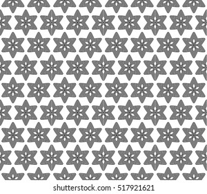 geometry flower pattern. Seamless. Arabesque. vector illustration. black on white