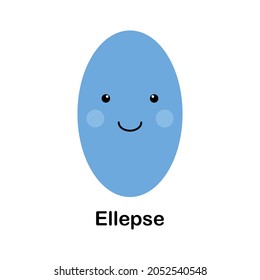 geometry funny ellipse shape for preschool kids. vector illustration
