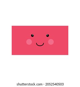 geometry funny rectangle shape for preschool kids. vector illustration