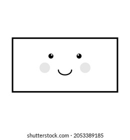 geometry funny rectangle shape for preschool kids. vector illustration