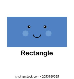 geometry funny rectangle shape for preschool kids. vector illustration