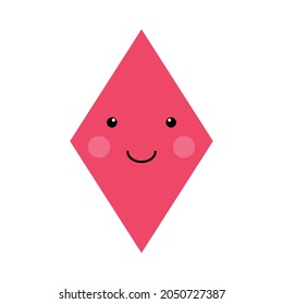 geometry funny rhombus shape for preschool kids. vector illustration