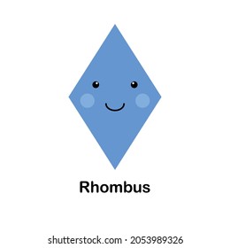 geometry funny rhombus shape for preschool kids. vector illustration