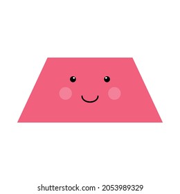 geometry funny trapezoid shape for preschool kids. vector illustration