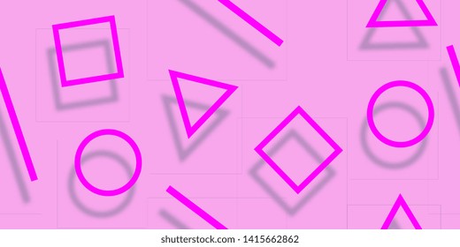 Geometry. Geometric figures. Seamless background. Seamless pattern of geometric shapes. Circles. Squares. lines. Triangles. Abstract background. Basis for the site. Vector graphics