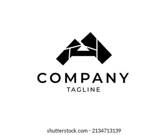 geometry geometric letter A initial name logo design vector template for company and business
