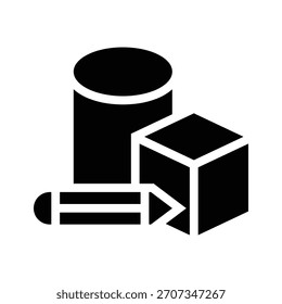 geometry glyph icon illustration vector graphic. Simple element illustration vector graphic, suitable for app, websites, and presentations isolated on white background