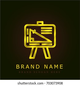 Geometry golden metallic logo