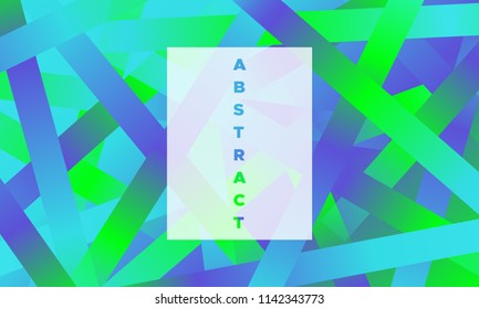 Geometry with Gradient in Blue, Green and Violet Colors. Simple Abstract Background with Glow Effect. EPS10 Vector. Illustration with Lines. Abstract Geometry for Covers, Banners, Posters, Business.