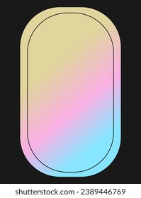 Geometry of gradient set in flat design. This mesmerizing illustration demonstrate geometry shape that blends seamlessly into a soft pastel gradient against a deep black canvas. Vector illustration.