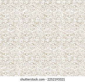 Geometry grunge linen texture repeat modern pattern,Ethnic boho seamless pattern beige background. Print. Repeating background. Cloth design, wallpaper.