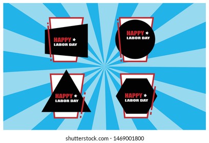 Geometry Happy labor day on colorful background.