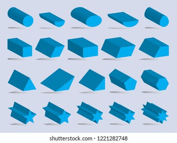 The geometry has shadows and various colors in a beautiful view. Vector Illustration