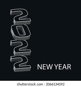 Geometry holiday 2022 new year web template - Vector illustration