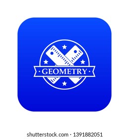 Geometry icon blue vector isolated on white background