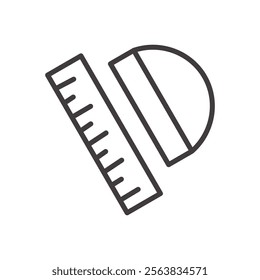 Geometry Icon Depicting a Compass and Shapes in Black and White