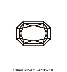 Geometry icon with gem stone on white background flat vector illustration