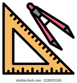 ilustración vectorial de línea de icono de geometría. educación. tecnología