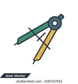 ilustración vectorial del icono de geometría. plantilla de símbolo de brújula para colección de diseño gráfico y web