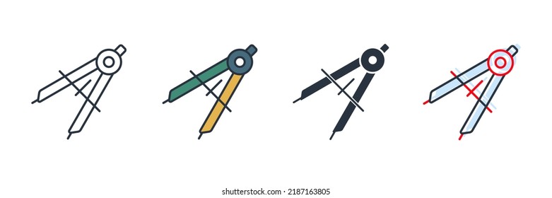 geometry icon logo vector illustration. compass symbol template for graphic and web design collection