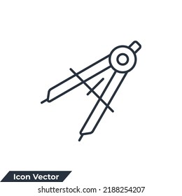 ilustración vectorial del icono de geometría. plantilla de símbolo de brújula para colección de diseño gráfico y web