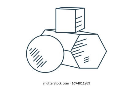 Bildzeichen der geometrischen Vektorillustration im flachen Stil.
