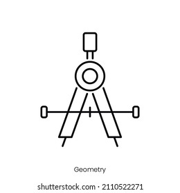 geometry icon. Outline style icon design isolated on white background