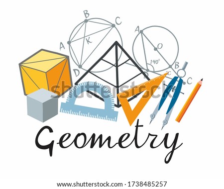 Geometry Icon. A set of subjects for designating school discipline