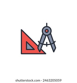 geometry icon. vector.Editable stroke.linear style sign for use web design,logo.Symbol illustration.