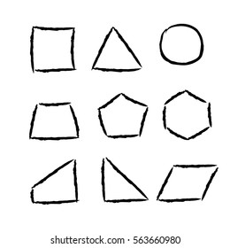 geometry icons set hand drawn elements