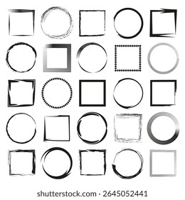 Geometry icons set. Shape vector collection. Mixed square circle. Abstract minimal elements.