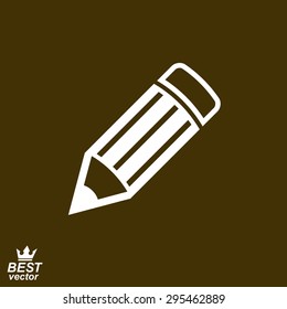 Geometry idea vector icon Ã¢?? detailed brown edit pencil. Graphic realistic engineering tool, technical symbol. Web design industrial element.