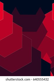 Geometry illustration, colorful hexagons