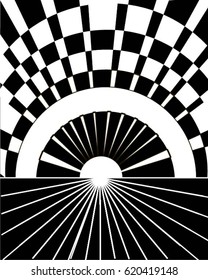 Geometry illustration sunset