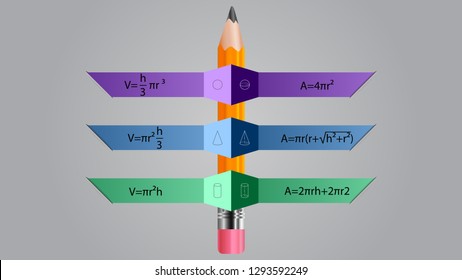 Geometry infographic template. Geometry vector. Geometry formulas