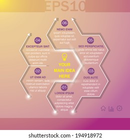Geometry Infographics Template. Vector illustration can be used for workflow layout, diagram, number options, web design.