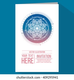 geometry invitation in blue color backdrop