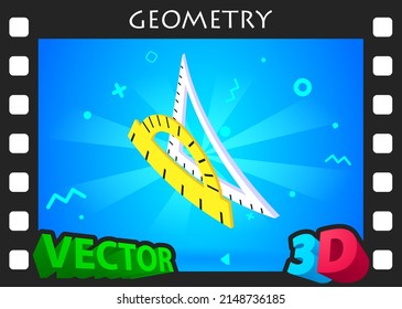 Geometry isometric design icon. Vector web illustration. 3d colorful concept