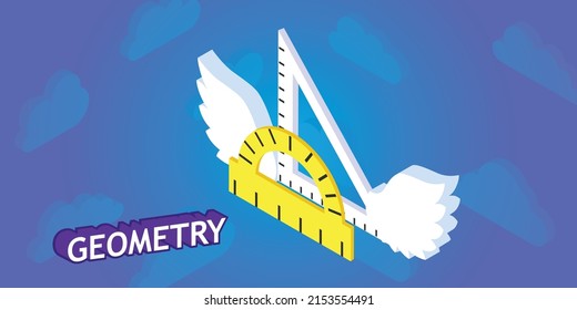Geometry isometric design icon. Vector web illustration. 3d colorful concept
