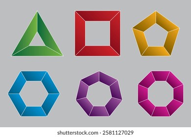 Geometry isosceles trapezoid. Triangle, quadrilateral, pentagon, hexagon, heptagon, octagon. Regular geometric shapes. Mathematics, physics, geometry.