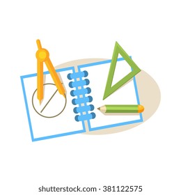 Geometry Items. Education Flat Design Vector Illustration
