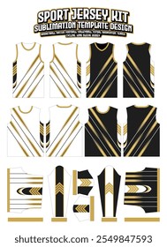Geometria camisas modelo de design uniforme 2024 layout de vestuário dourado