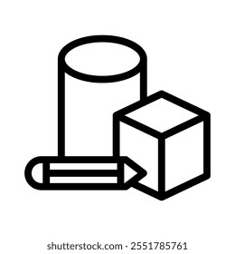 geometry line icon illustration vector graphic. Simple element illustration vector graphic, suitable for app, websites, and presentations isolated on white background